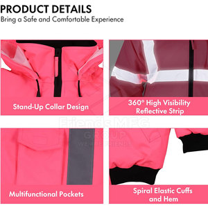 เสื้อแจ็คเก็ตนิรภัยสะท้อนแสง ANSI Class 1 ทนทาน ระบายอากาศได้ดี มีโลโก้ เหมาะสำหรับงานกลางแจ้ง - Product Image 5