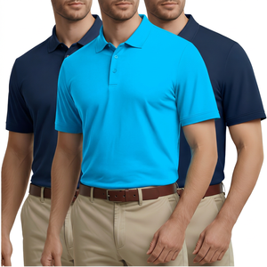 Polo à manches courtes pour homme, couleur unie, respirant, en coton tricoté, vêtement décontracté, coupe classique - Product Image 5