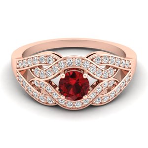 REYES New Design 925 Sterling <b>Silver</b> Moissanite Engagement <b>Rings</b> For Women Round Cut 0.5Ct <b>Garnet</b> Gemstone Fine Jewelry - Product Image 1