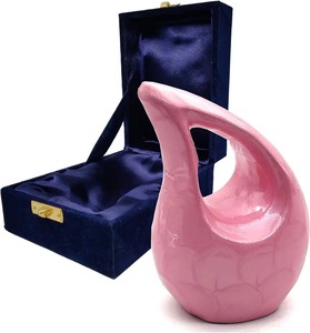 <b>Large</b> Aluminium Pink Tear Drop Cremation Adult <b>Urn</b> For Human Ashes Decorative Tear Drop Funeral <b>Urn</b> Beautiful Drop <b>Urn</b> - Product Image 1