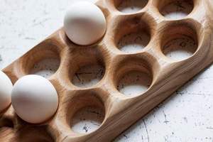 Wooden <b>Egg</b> Holder with 12 Holes for Storage Organization <b>Eco</b>-Friendly Dishwasher & Freezer Safe Durable Modern Design - Product Image 5