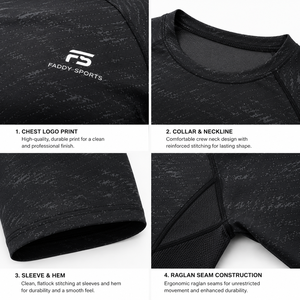 Men's Quick Dry Gym T-Shirt Compression Fitness Top Breathable Short Sleeve Athletic Running Sport Bodybuilding Training <b>Tee</b> - Product Image 3