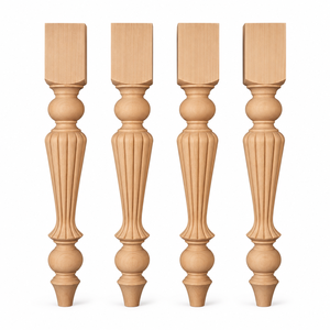 Pata de Mesa de Madera Sólida, Diseño Tradicional Tallado, Base Resistente para Sala de Estar u Oficina en Casa - Product Image 1