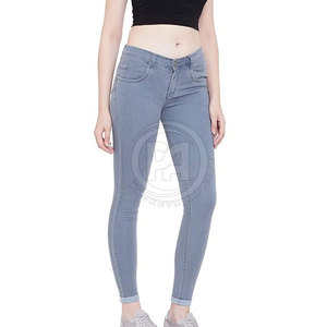 Pantalon en jean pour femme, taille personnalisée, respirant, pour usage extérieur, vente en gros, 100% coton, best-seller - Product Image 3