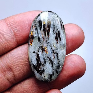 Astrophyllita Natural en Cabujón de Feldspato con Inclusión de Aguja Negra, Piedra Preciosa de Patrón Raro para Joyería - Product Image 3