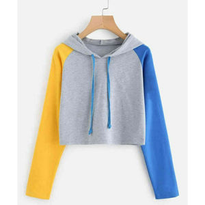 Sudadera con Capucha Corta de Felpa para Mujer, 100% Algodón, Bordada, de Manga Larga, Transpirable, Estilo Deportivo para Invierno - Product Image 4