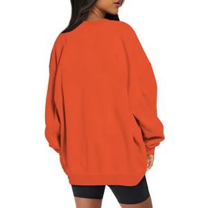 Low MOQ Wholesale Unisex Orange Crewneck Sweatshirts Custom Blank Apparel OEM Private Label Fashion Cotton Pullover Hoodies - Product Image 2