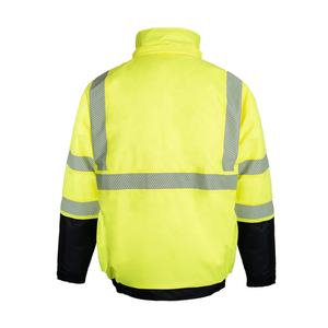 ผู้จัดจำหน่ายชุดป้องกันความปลอดภัยทุกขนาด เสื้อแจ็คเก็ตไมโครไฟเบอร์กันน้ำสะท้อนแสงสำหรับฤดูหนาว ทนทานสูง สำหรับงานบนถนน มองเห็นได้ชัดเจน MOQ ต่ำ - Product Image 3