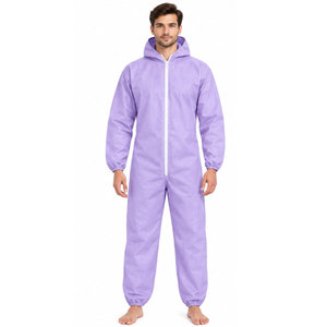 Overol de Trabajo Unisex Morado de Poliéster con Capucha, Traje Protector a Prueba de Polvo, Calidad Premium, Nuevo, Hecho a Medida - Product Image 4