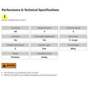 Gants de soudure en cuir de vachette pleine fleur, doublure en polaire de coton, résistants, ignifuges, usage général - Product Image 6