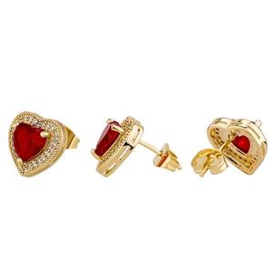 925 Sterling <b>Silver</b> <b>Heart</b> Zircon Stud <b>Earrings</b> Gold Plated Pearl Look Wedding Party Gift for Women - Product Image 1