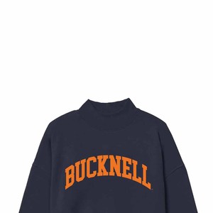 BUCKNELL Custom Made Cotton Crew <b>Neck</b> <b>Mock</b> <b>Neck</b> Sweatshirt Printing Applique Embroidery Vintage Fleece Pullover for Men Women - Product Image 6