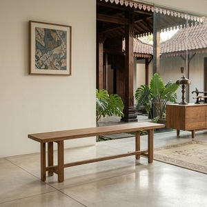 Teak Wood Bench Natural Solid Wooden Long <b>Stool</b> <b>Garden</b> Patio Seating Dining Room Chair Traditional Home Furniture Box - Product Image 5