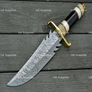 UA Supplies Industrial Grade Damascus Steel Handmade Fixed Blade Outdoor Hunting <b>Knife</b> Dyed <b>Bone</b> <b>Handle</b> Razor Sharp 12 Overall - Product Image 6