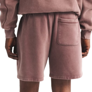 <b>Mens</b> <b>Fleece</b> Sweat <b>Shorts</b> Elastic Waist Drawstring Patch Pockets Relaxed Fit Open Hem Custom Wholesale OEM Manufacturer Suppliers - Product Image 4