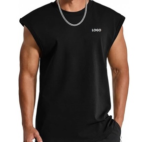 เสื้อยืดออกกำลังกายผู้ชาย แขนกุด ผ้าฝ้ายคุณภาพสูง ระบายอากาศได้ดี สำหรับฟิตเนสและออกกำลังกาย พิมพ์โลโก้ได้ตามต้องการ - Product Image 5