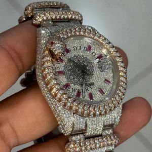 Reloj de Diamantes de Lujo Splendid Gift Jewelry, 28 mm, Caja de Plata con Moissanita, Movimiento de Cuarzo Analógico ETA, Cristal de Zafiro - Product Image 3
