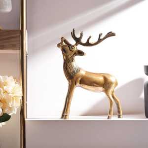 Roaring Reindeer Unique Handmade Aluminum Sculpture Eco-Friendly Durable Modern Animal <b>Figure</b> for Tabletop <b>Christmas</b> Home Decor - Product Image 3