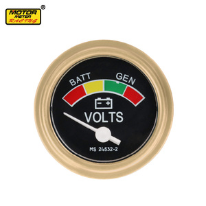 Nuevo Medidor de Voltaje HMMWV de 52 mm para HUMVEE, con Borde Verde y Placa Frontal Negra, Motormeter Racing AMHWV-VO - Product Image 2