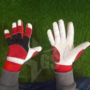 Best Quality Unisex Genuine Leather Baseball Batting Gloves Red Leather Comfortable Adult Softball Gloves For Sports Wear - Product Image 2
