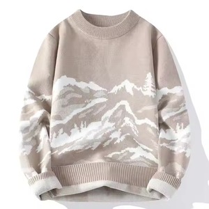 Pull pour homme confortable à manches longues, tricot classique, vêtement essentiel pour l'automne, mélange de coton respirant, usine de vêtements OEM - Product Image 1