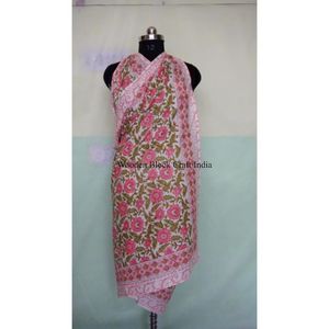 ผ้าพันคอผ้าฝ้ายอินเดียทำมือ ผ้าโมดอลสำหรับฤดูร้อน พิมพ์ลายดอกไม้ด้วยมือ ผ้าปาเรโอ ผ้าซารอง ชุดชายหาดสุดเซ็กซี่-ราคาขายส่ง - Product Image 2