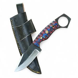 Couteau de chasse tactique à lame fixe forgé à la main, manche en bois Pakka, personnalisable OEM/ODM, fait main, pour le camping en plein air, directement de l'usine - Product Image 1