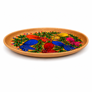 Artisan Hand Painted Wooden Tray Bird Design Decorative Serving Platter for <b>Table</b> Decor Gift & <b>Display</b> - Product Image 1
