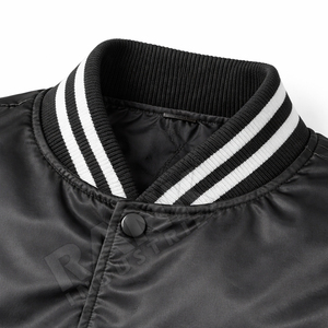 Chaqueta Varsity Ligera de Satén, Chaqueta de Invierno, Ropa de Calle Elegante, Chaqueta Varsity de Satén - Product Image 4