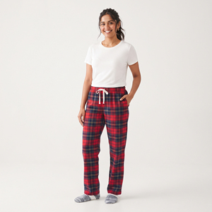 Women Wide Leg Night Pajama Full Length 100% Cotton <b>Trouser</b> Premium Flannel Pajama Set Breathable Comfortable Night Sleepwear - Product Image 1
