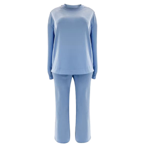 Ensemble de survêtement deux pièces chaud et décontracté pour femme, en molleton léger imprimé, avec sweat à capuche et pantalon long, idéal pour l'automne et le sport. - Product Image 2