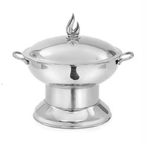 Ensemble de réchauds de buffet en acier inoxydable blanc mat avec boutons dorés - Product Image 4