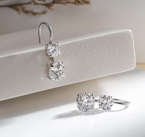 Pendientes de Diamantes de Laboratorio de Lujo Vintage para Mujer, Uso Diario, Plata 925, Corte Brillante, Certificados por IGI, para Compromiso, Boda, Fiesta - Product Image 2