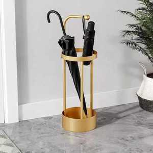 Luxury Gold <b>Metal</b> Umbrella Stand 21 <b>Grids</b> Large Capacity Commercial Umbrella Holder Hotel Lobby Entryway Storage Rack Drip Tray - Product Image 3