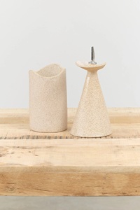 Ensemble de porte-ustensiles en porcelaine mouchetée, design à bord incurvé, finition lisse, résistant aux éclats, résistant à la chaleur, organisateur de rangement pour comptoir de cuisine - Product Image 5