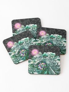 Celebrate Indian folk artistry with this vibrant hand painted round coaster set inspired by traditional Pichwai cow motifs - Product Image 4