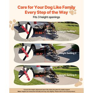 Suministros de Entrenamiento para Mascotas, Rampa Plegable Extra Ancha de 5 Escalones para Perros Grandes, Superficie Antideslizante, Escaleras Portátiles y Ligeras para Coche - Product Image 2