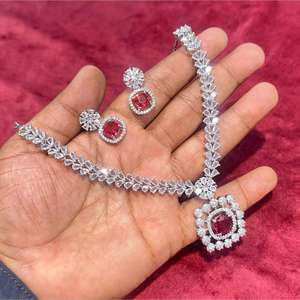 Ensemble de colliers américains en diamant plaqué argent 11151687DP Elegant Fine Jewelry - Product Image 1