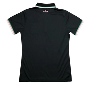 เสื้อโปโล AKA Performance สำหรับผู้หญิง ปักลายตราสัญลักษณ์ แขนสั้น คอปก เสื้อกอล์ฟ สีดำ สีเขียว สีชมพู เสื้อโปโลสำหรับเล่นกีฬา - Product Image 2