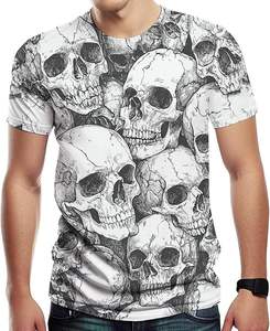 Camiseta con estampado de esqueleto, novedosa, informal, de verano, de manga corta - Product Image 1