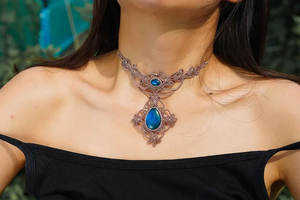 Collar de Macramé Hecho a Mano con Aleación de Zinc, Colgante de Jade Marrón Estilo Boho, Cadena Ajustable con Colgante Budista de Sanación - Product Image 5