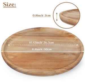Bandeja de Servir de Madera Grande, Plato Rústico para Servir, Bandeja de Presentación para Desayuno, Té, Café, Otomana, para el Hogar y Hoteles - Product Image 2