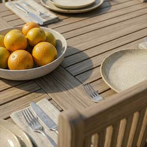 Juego de Comedor de Teca Natural con Sillas de Respaldo de Listones para Jardín, Patio y Resort - Product Image 3