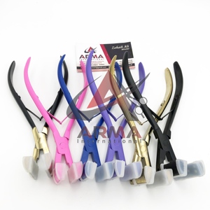 Pinza Profesional para Extensiones de Cabello con Cinta Adhesiva, Color Azul, Agarre de Silicona, 7 Pulgadas, Acero Inoxidable de Grado Quirúrgico, Herramientas para Extensiones de Cabello - Product Image 6