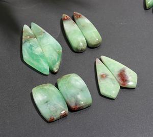 9 คู่ 166 กะรัต คริสโซเพรสสีเขียวธรรมชาติ คู่อัญมณีสำหรับทำเครื่องประดับ 34X9 18X8 มม. # 20007 - Product Image 2