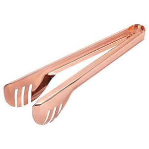 25cm Gold Stainless Steel Food Tongs Heavy Duty <b>BBQ</b> Steak Tong Slotted Bread Cake Server Buffet Clamp Heat Resistant Utensils - Product Image 3