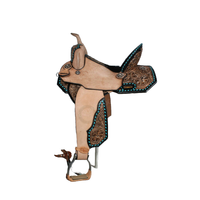 Selle de spectacle de barrel racing western en cuir véritable de qualité supérieure, fabriquée à la main, légère, confortable, de haute qualité, personnalisable en plastique