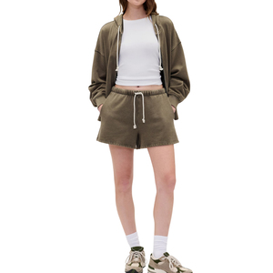 Shorts Casuales de Verano para Mujer, Cintura Alta, Transpirables, Estilo Denim, 100% Algodón, con Cierre de Cordón y Diseño de Falda-Short - Product Image 2
