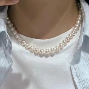 Collar de Perlas de Agua Dulce Naturales de 8-9 mm, Plata de Ley S925, Cadena de Madre Perla Rara con Estilo Similar - Product Image 4