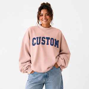 Sweat-shirt surdimensionné à col montant pour femme, en molleton de coton uni, doux et de haute qualité - Product Image 1